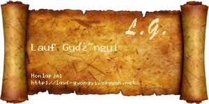 Lauf Gyöngyi névjegykártya